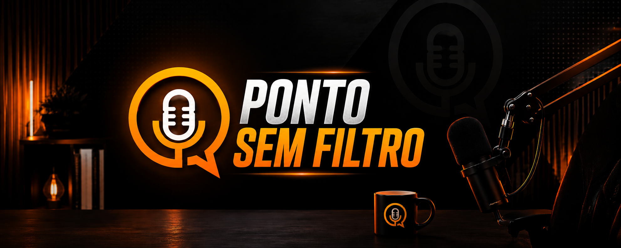 Identidade visual do Ponto Sem Filtro no estúdio